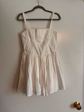 Zara White Linen Corset Dress
